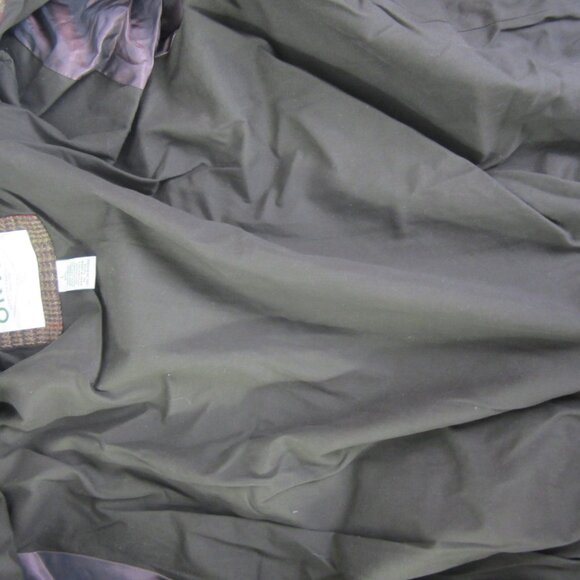 Orvis Mens Large Brown Houndstooth Plaid Wool Bomber Full Zip Jacket Pockets - Picture 14 of 16